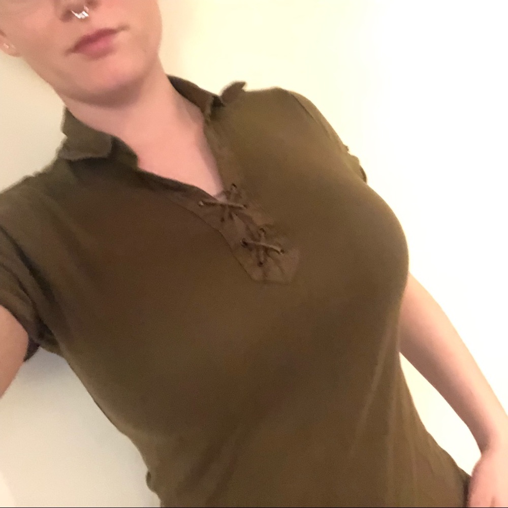 Ralph Lauren Olive Green Short Sleeve Blouse